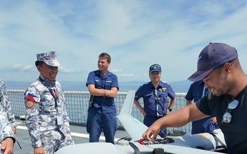 U.S. Coast Guard Cutter Stratton (WMSL 752) conducts the first-ever trilateral operations between the U.S. Coast Guard, Japan and Philippine Coast Guards in Japan