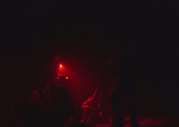 White Devils fire mortars at night during Devil Avalanche B-Roll Package