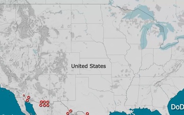 DoD CTIP Map of Human Trafficking Routes Across U.S. Southern Border