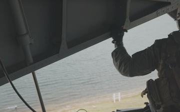 U.S. Marines with 2nd MAW and 2nd DSB execute external lifts and helocasting alongside the Army Special Warfare Training Group (Airborne)(B-Roll)