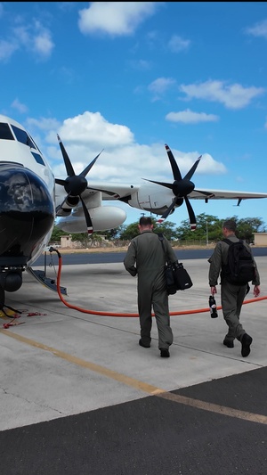 Coast Guard Air Station Barbers Point conducts flyover of Hawaiian Islands folllowing tsunami
