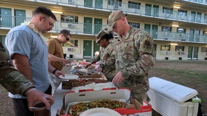 Airmen Serve Dinner Following Deployment Exercise