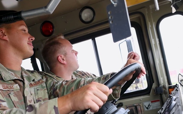 B-ROLL - 132d Civil Engineer Squadron conducts heavy machinery training at 119th Wing Regional Training Site