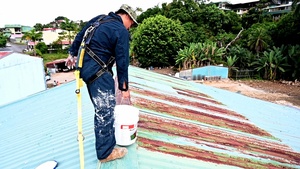 Seabees Paint a Roof in Costa Rica CP25