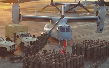 MRF-D 25.3: U.S. Marines and Sailors participate in a MAGTF formation