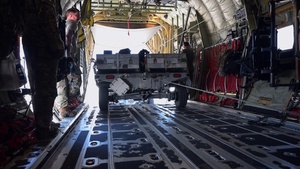 U.S. Airmen load cargo onto a C-130J during exercise Bamboo Eagle 25-3 (B-Roll)