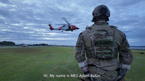 Coast Guard Maritime Security Response Team East K-9 Unit conducts training