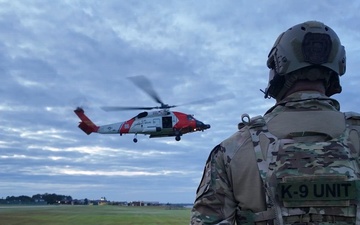 Coast Guard Maritime Security Response Team East K-9 Unit conducts training