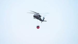 3-501 AHB Bambi bucket fire suppression near Novo Selo Training Area; B-Roll package