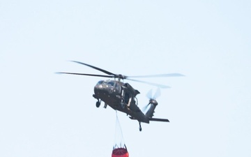 3-501 AHB Bambi bucket fire suppression near Novo Selo Training Area; B-Roll package