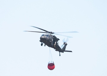3-501 AHB Bambi bucket fire suppression near Novo Selo Training Area; B-Roll package