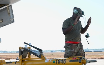 AMC Airmen tow and refuel KC-46 during Talisman Sabre 25