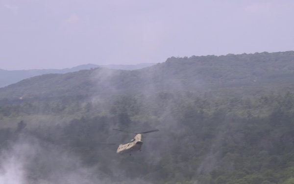 Aerial Footage of a Wet Gap Crossing During Combat Support Training Exercise 2025