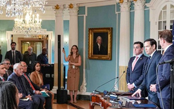 Secretary Rubio participates in a Memorandum of Understanding for Cooperation in the Examination of Protection Requests signing ceremony