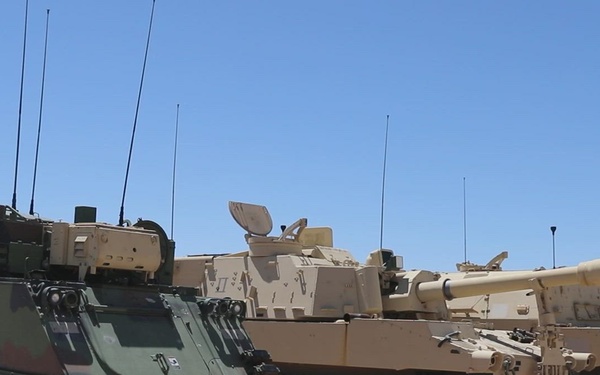 40th Division Artillery Conduct Live Artillery Exercises At Fort Irwin
