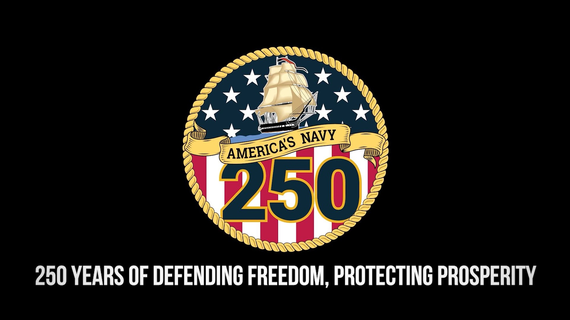 A video briefly highlighting the U.S. Navy's capabilities and global presence in commemoration of the Navy's 250th birthday.