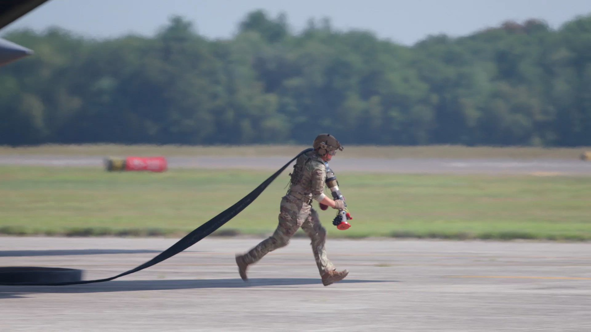 Video of U.S. Air Force Airmen assigned to the 103d Airlift Wing, 104th Fighter Wing, the 439th Airlift Wing, and the 158th Fighter Wing performing an integrated combat turnaround exercise at Westover Air Reserve Station, July 24, 2025. This exercise involved rapid refueling and rearming of fighter aircraft. (U.S. Air National Guard video by Senior Master Sgt. Michael Davis and Airman 1st Class Raymond LaChance)