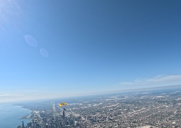 U.S. Army Parachute Team jumps for Chicago Air and Water Show
