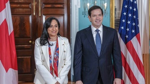 Secretary of State Marco A. Rubio meets with Canadian Foreign Minister Anita Anand at the Department of State