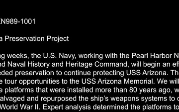 USS Arizona Preservation Project soundbites