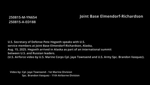 Secretary of Defense visits service members on JBER