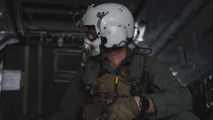U.S. Marines with Heavy Marine Helicopter Squadron (HMH) 461 rehearse to transit an F-35B Lightning II