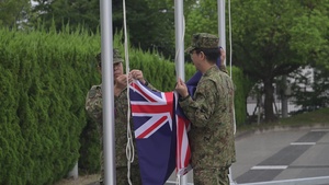 Yama Sakura 89 Flag Raising Ceremony BROLL