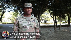 CW4 C.W. Mansfield, senior technical advisor for U.S. Army G6, explains his role during Yama Sakura 89.
