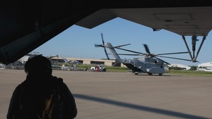 U.S. Marines with Marine Heavy Helicopter Squadron (HMH) 461 transport F-35B Lightning II to Marine Corps Air Station Beaufort for permanent static display
