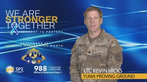 A word from YTC Commander Lt. Col. Kevin Hicks on Army Suicide Prevention Month