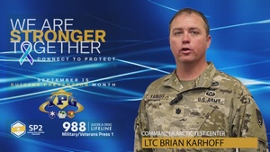A word from ARTC Commander Lt. Col. Brian Karhoff on Suicide Prevention Month