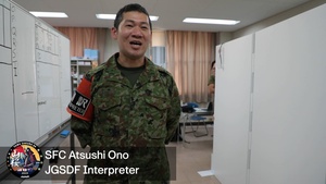 SFC Atsushi Ono serves as an interpreter during Yama Sakura 89