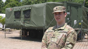 Spc. Hanson speaks about providing food to soldiers during Super Garuda Shield 25
