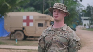 Private First Class Holtmann speaks about his time as a medic during Super Garuda Shield 25