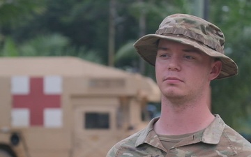 Private First Class Holtmann speaks about his time as a medic during Super Garuda Shield 25