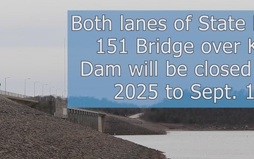 SH-151 bridge over Keystone Dam to close