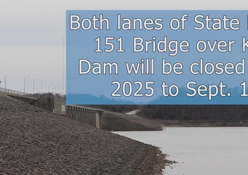 SH-151 bridge over Keystone Dam to close