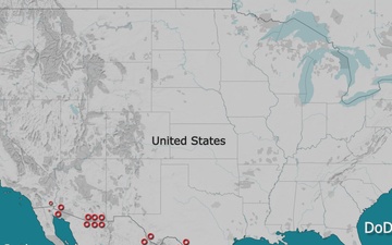 DoD CTIP Map of Human Trafficking Routes Across U.S. Southern Border