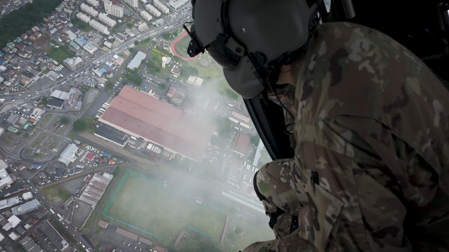 Video of the U.S. Air Force UH-1N Huey and the Airmen assigned to the 459th Airlift Squadron at Yokota Air Base, Japan, Sep 5 2025. The UH-1N Huey has maintained a presence at Yokota for 45 years, providing aeromedical evacuation, search and rescue and priority airlift missions throughout the Pacific. (U.S. Air Force Video by Staff Sgt. Manuel Zamora)