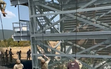 Sabalauski Air Assault School Conducts Tower Rappels on Novo Selo Training Area, Bulgaria