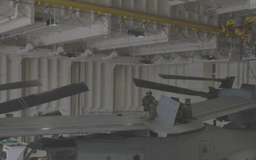 MRF-D 25.3: VMM-363 conducts MV-22B Osprey maintenance aboard USS Miguel Keith