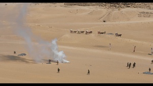 BRIGHT STAR 25 Multinational Paratroopers drop above Pyramids