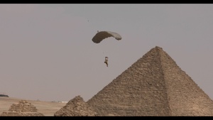 BRIGHT STAR 25 Multinational Paratroopers drop above Pyramids