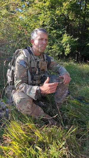 1st Squadron, 2nd Cavalry Regiment Commander Lt. Col. Ryan David Conducts Interview during Saber Junction 25