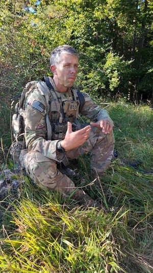 1st Squadron, 2nd Cavalry Regiment Commander Lt. Col. Ryan David Conducts Interview during Saber Junction 25