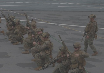 MRF-D 25.3: 2nd. Bn, 1st Marines conduct shooting drills aboard the USS Miguel Keith