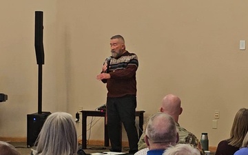 Guest speaker gives presentation during 2025 RAD prayer breakfast at Fort McCoy, Part 2