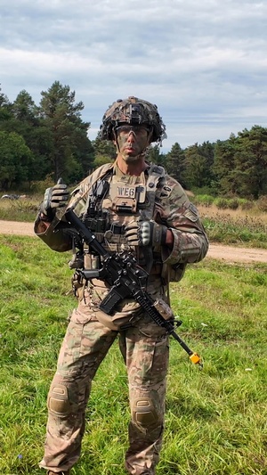 1st Squadron, 2nd Cavalry Regiment Commander Lt. Col. Ryan David Media Interview during Saber Junction 25