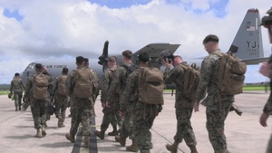 Marines with III MEF depart Kadena Air Base aboard Air Force C-130H