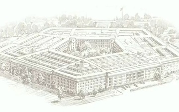 American Flag Draped on Pentagon